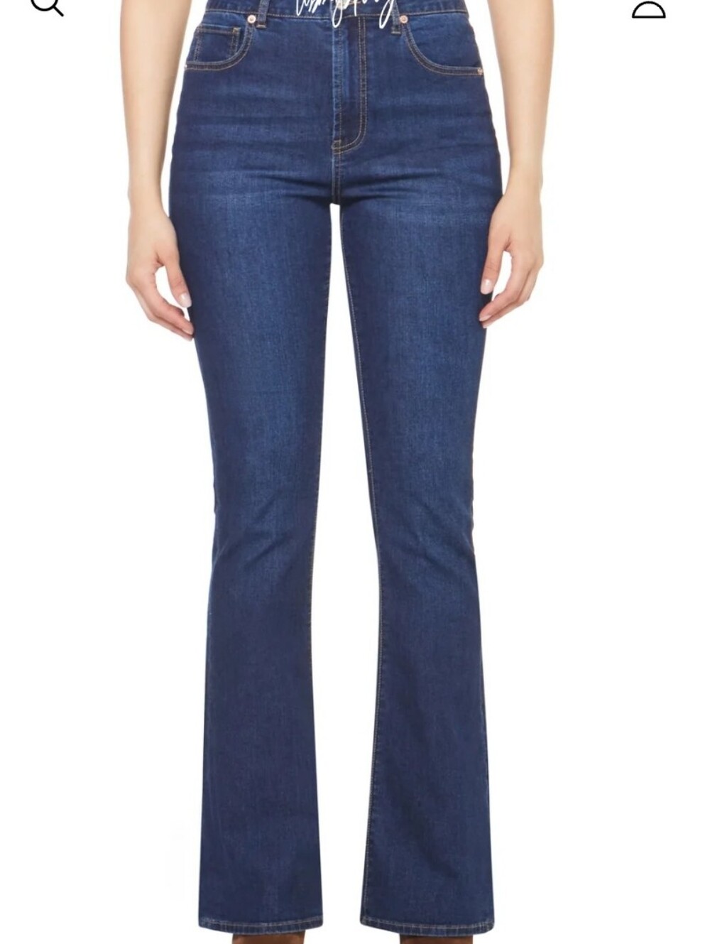 Articles Of Society Dark Blue High-Rise Boot Cut Jeans, Size 32.
